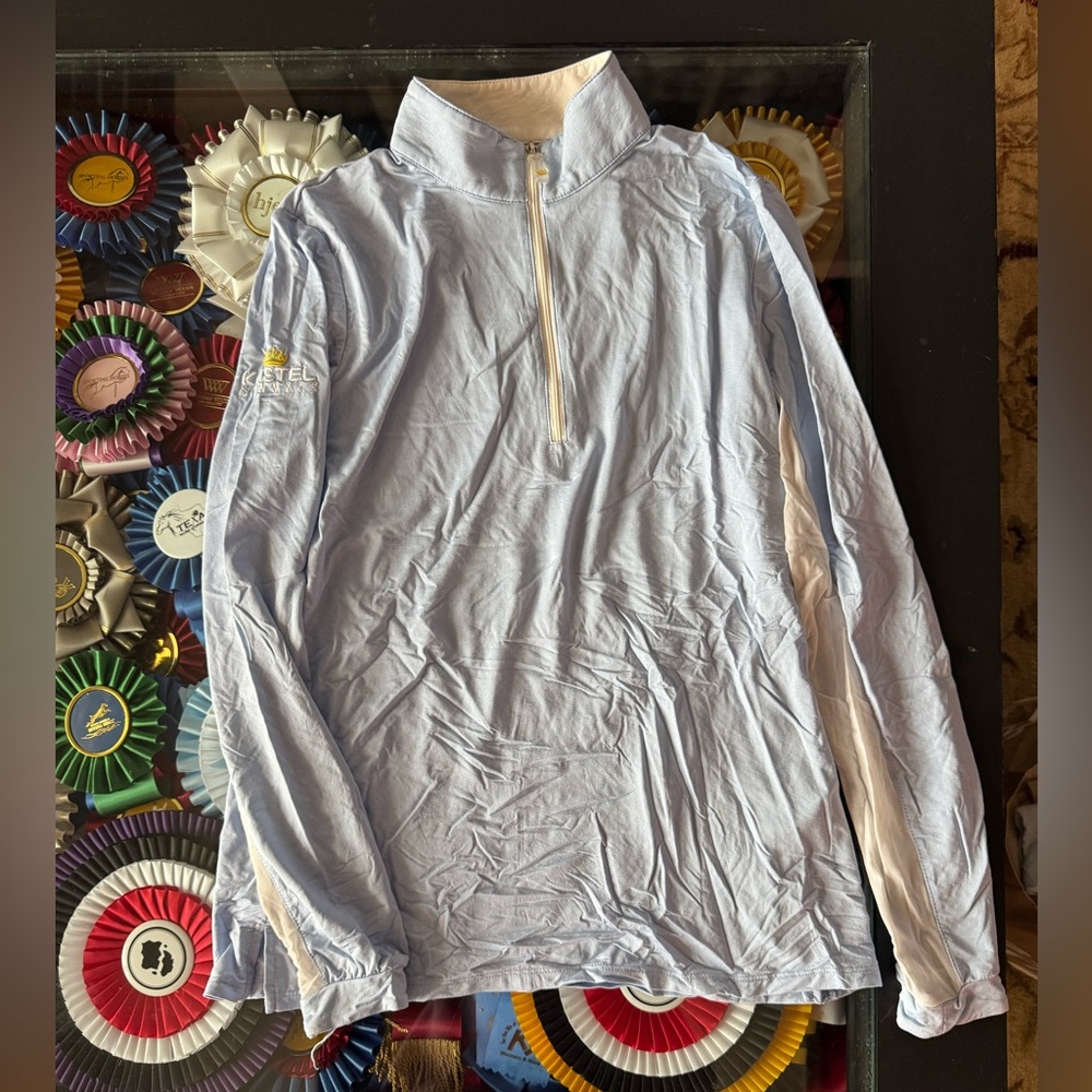 Light Blue Women's Quarter-Zip Performance Top equestrian